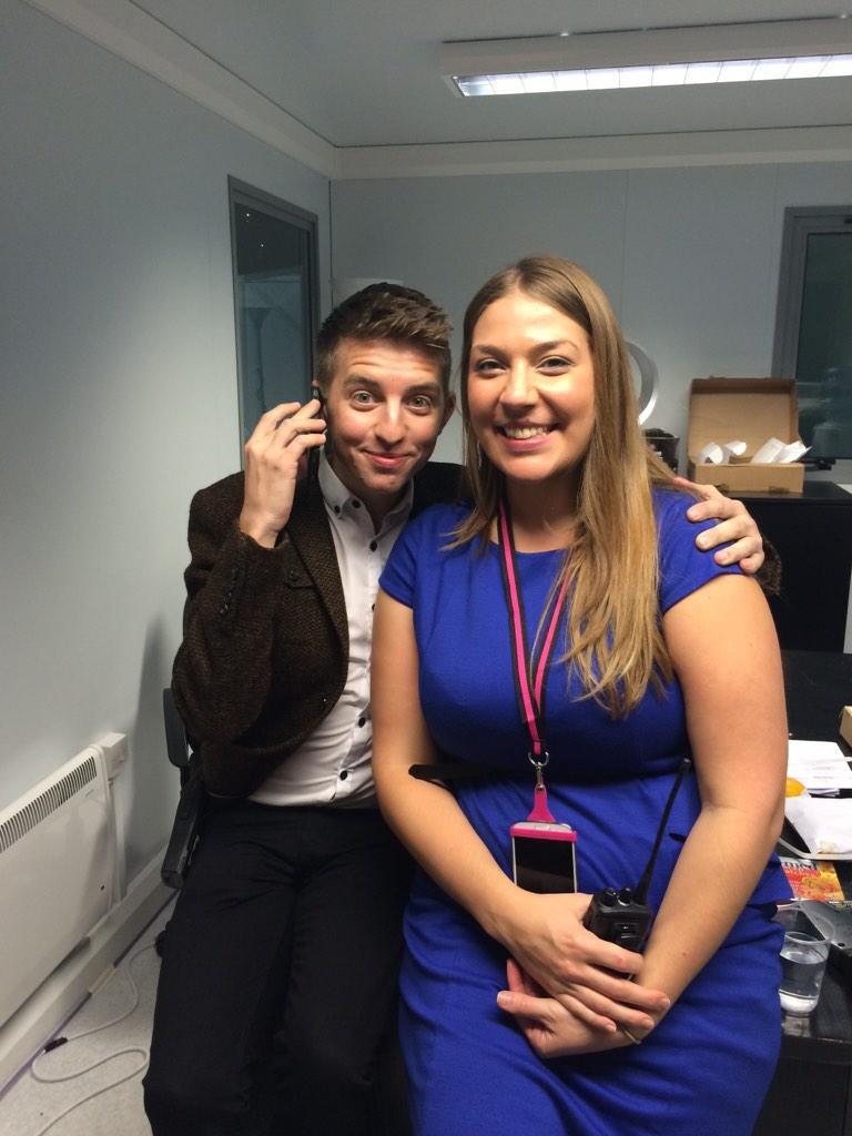 mattlakinEM's tweet photo. Ahhhhh @AnthonyGoodey #showmanager and @penloulaw ops manager working hard at @IHS_Manchester #HohoHomeshow http://t.co/0DL9sjMFss