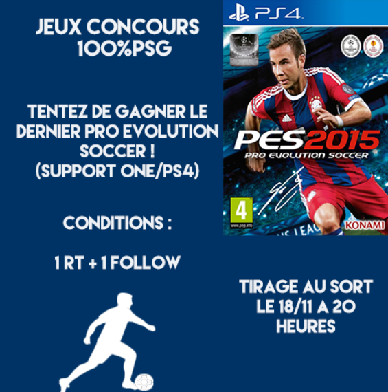 PSGfeed's tweet image. Jeu concours pour gagner #PES2015 (#XboxOne #ps4) Bonne chance !