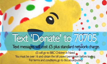 ArisDesign's tweet photo. Good luck to anyone fundraising today, remember to donate this evening! #ChildrenInNeed http://t.co/xA5dqSGt4g