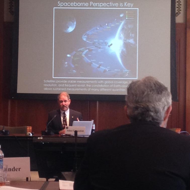Phil44's tweet photo. John Grunsfeld addressing the President's Council of Advisors on Science &amp; Technology this morning on @NASA science http://t.co/nchuaqLNlh