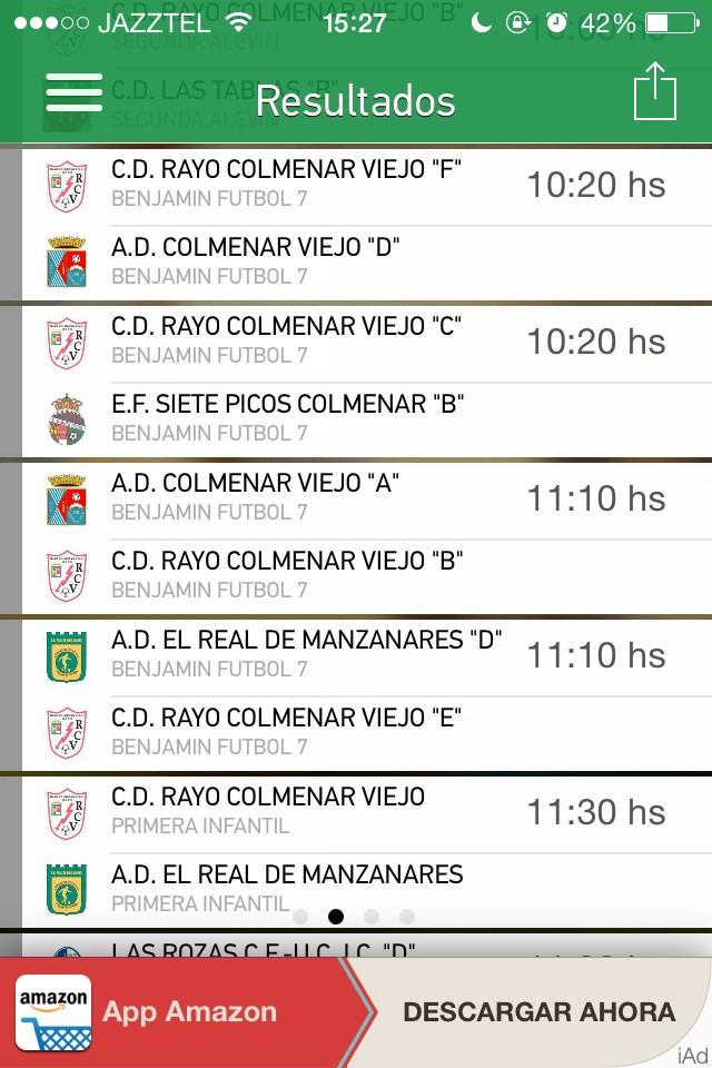CDRayoColmenar's tweet photo. PARTIDOS DE MAÑANA (por horas): http://t.co/uvzDdtUQIs