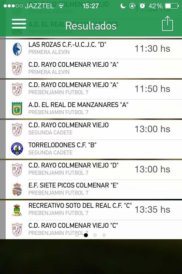 PARTIDOS DE MAÑANA (por horas):