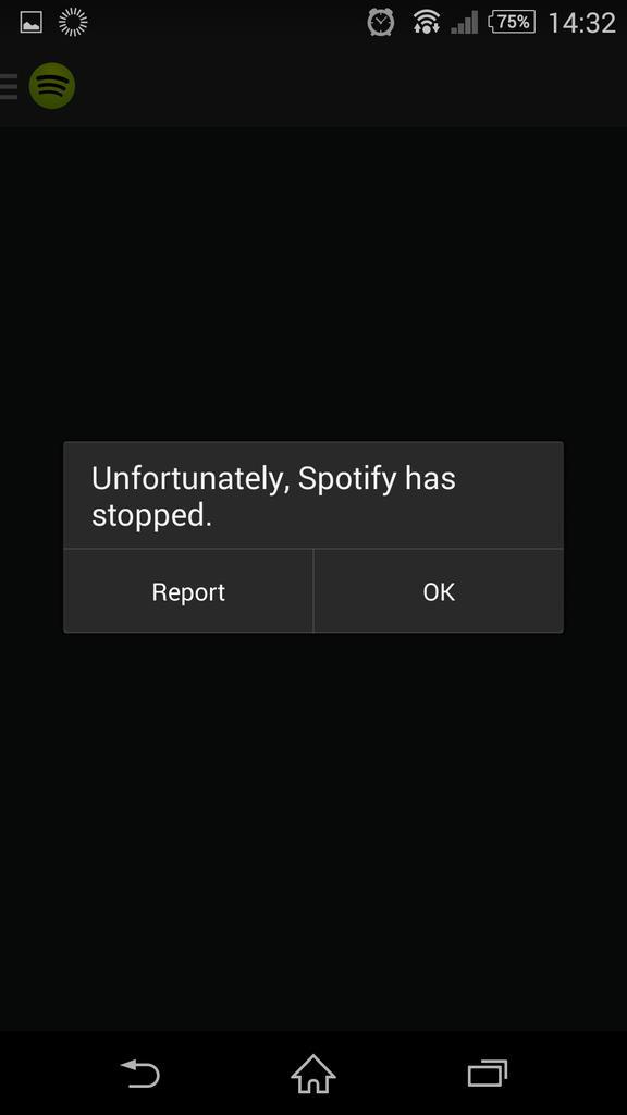 Minniville's tweet photo. @SpotifyCares this is what I'm getting on all devices and computer's http://t.co/LE8nWHAvCy