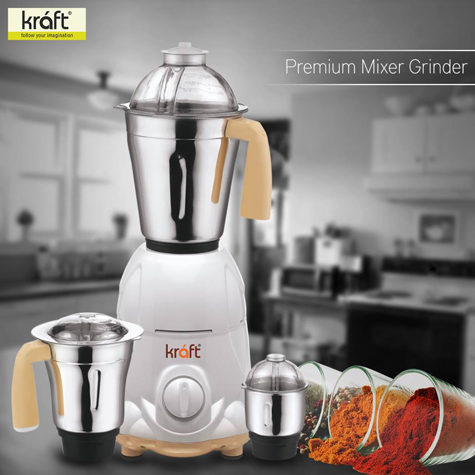 KraftAppliances's tweet image. Blend effortlessly at different speeds-Thanks to the Kraft’s ‘Premium Mixer Grinder&apos; #sharprazor #mixing #grinding