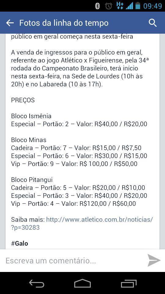 AtleticoFacts's tweet photo. Bora lotar o horto domingo galera, o preço não é o problema! http://t.co/jGQgYwVbZz