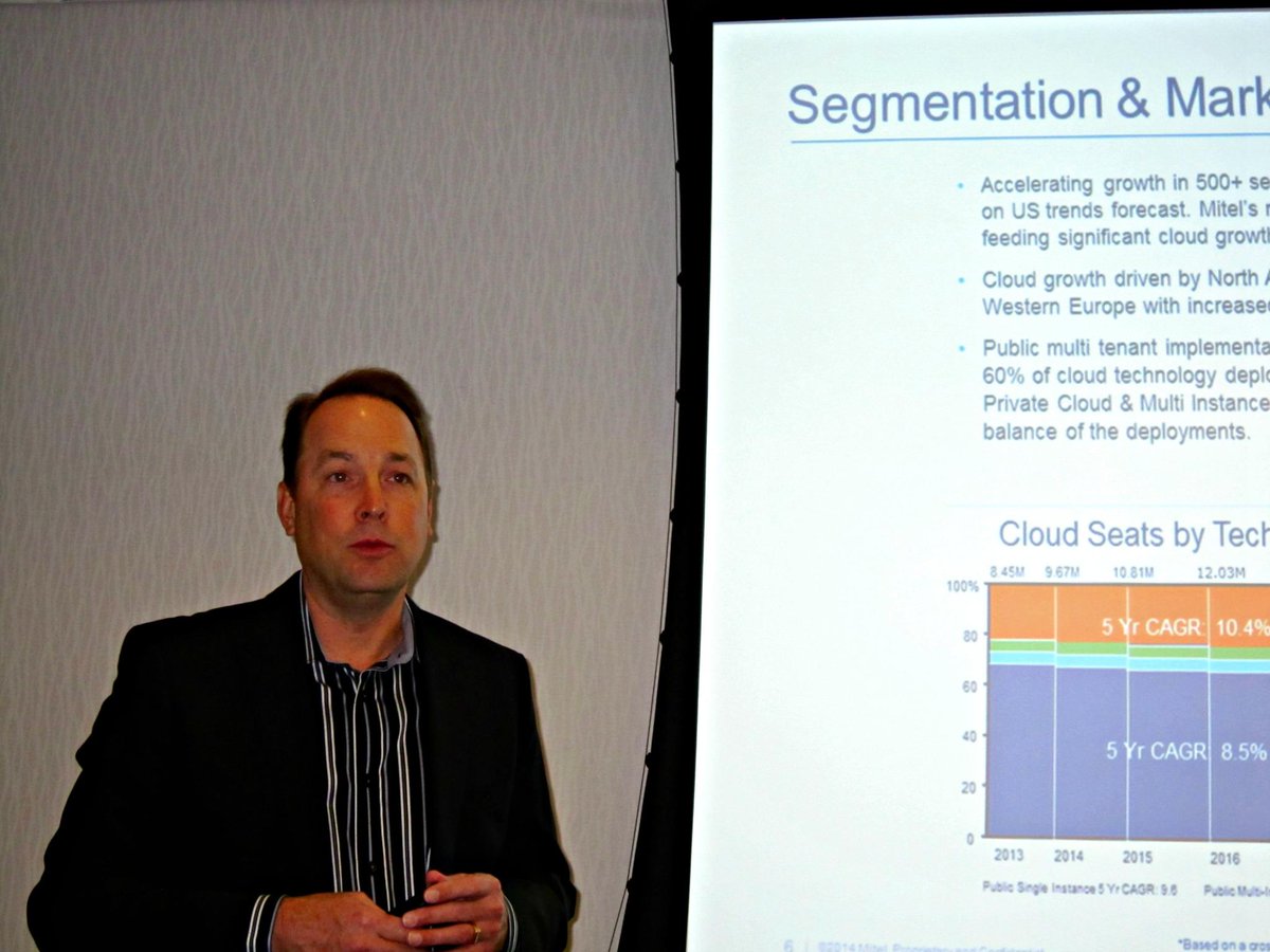 McGeeSmith's tweet photo. #NewMitel Cloud guru @JonBrinton taking us through @Mitel's assumptions on the growth of the #cloud market #ucoms http://t.co/mg5NL8Jdu9
