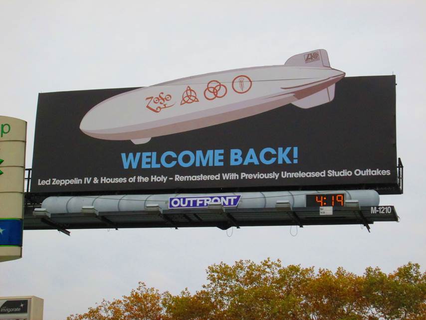 rockablecool's tweet image. Welcome back! Billboard in New York. #ledzep