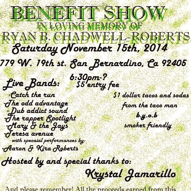 Saturday. Last minute HEADLINE gig. RIP Ryan.