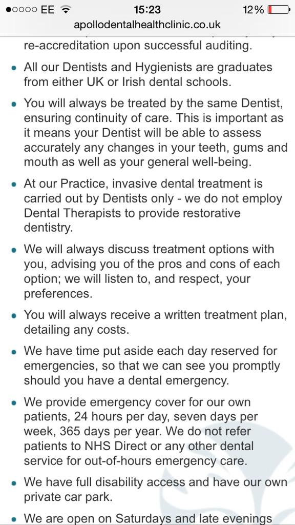 Just seen a local Dental Surgery undermining dental therapists on their website. Thoughts anyone?
