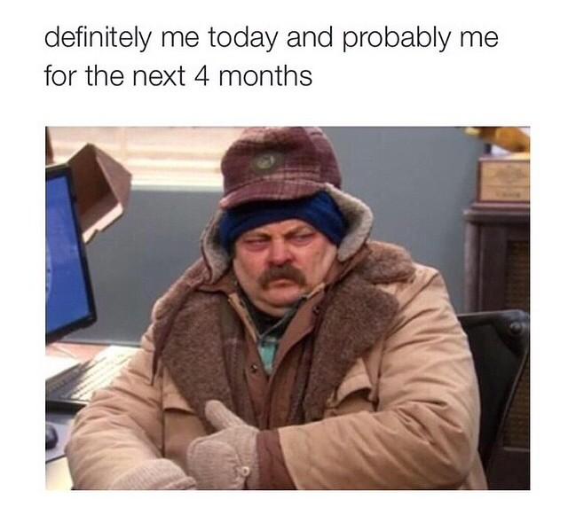 gotspammy's tweet photo. @Sir_Ron_Swanson #toocold http://t.co/Sho2zpgpNi