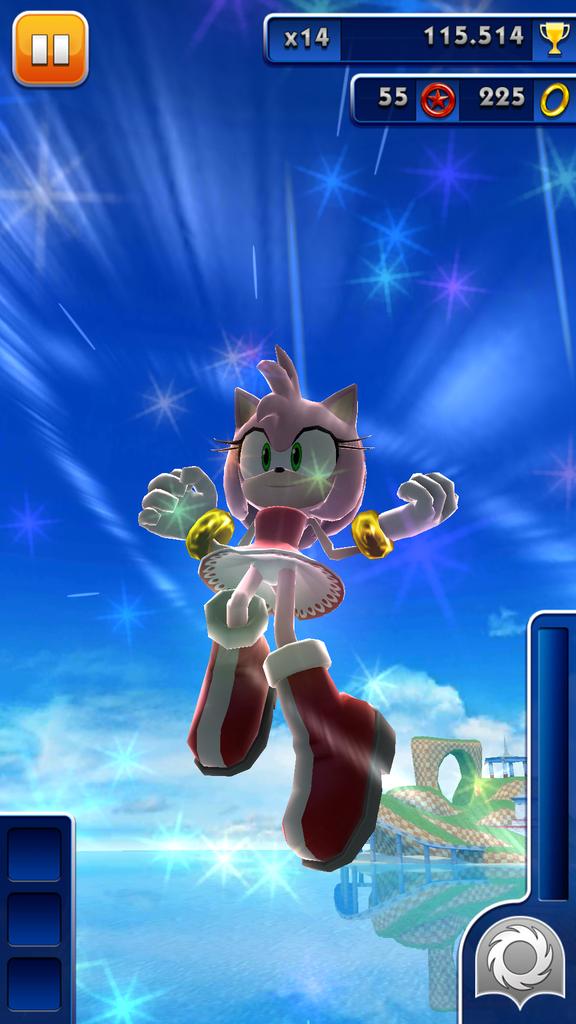 Knuttunk55's tweet image. ソニックブーム発売記念でエミーちゃんがもれなくタダでもらえました(表現)
走り方がスキップっぽくてなんか見てるこっちがフラフラしちゃいそう。でもトリックがかわいい。しかしおぱんつは積極的に見せていくスタイル

#Sonic_Dash