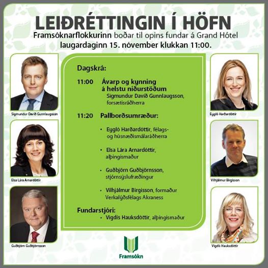 sigmundurdavid's tweet photo. Verið öll velkomin á opin fund @framsokn á Grand Hótel kl.11 á morgun, laugardaginn 15. nóv. #leidrettingin http://t.co/eyNEzAMYBg