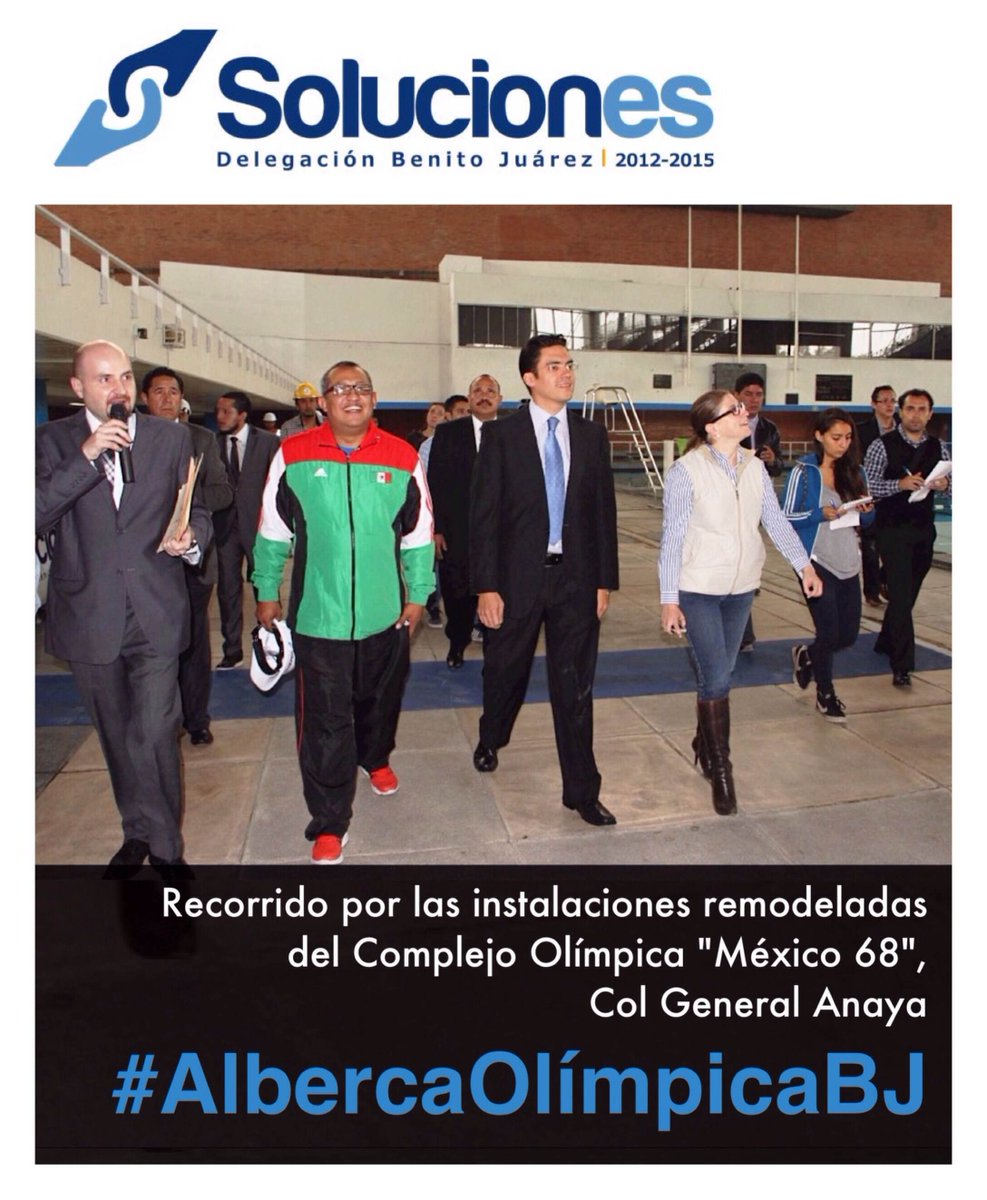 Recorriendo instalaciones de #AlbercaOlímpicaBJ para constatar trabajos de mantenimiento #SolucionesBJ