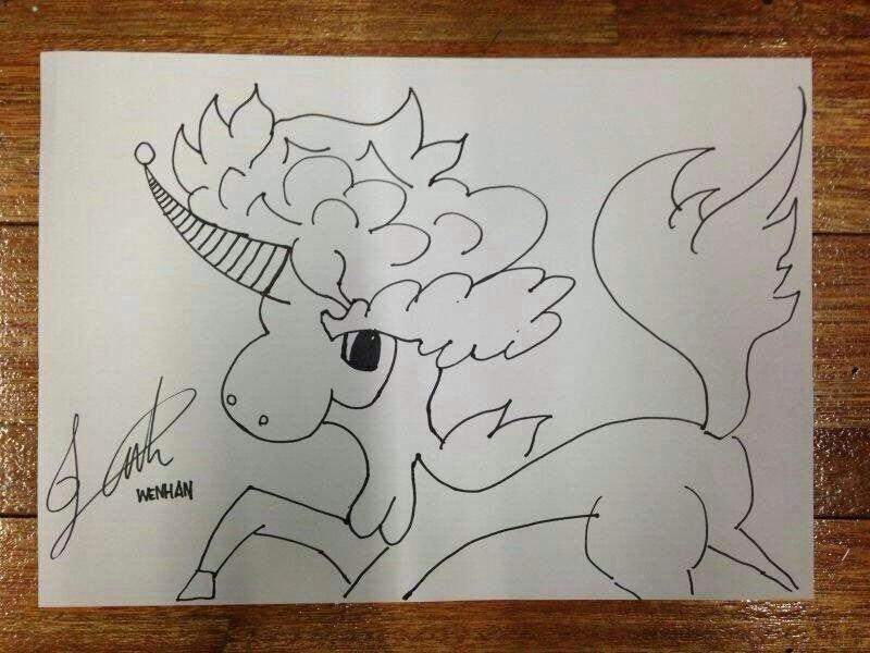 UnicornsBrazil's tweet photo. [UNIQCLUB] Wenhan fez um desenho e depois o Yibo pintou. http://t.co/yQWvBKHAbD
