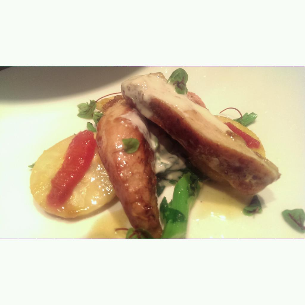DCChefJames's tweet photo. Pheasant, Citrus braised Celery Root, Broccoli Rabe with Almonds, and blood orange, Celery root Veloute #Bistrobis http://t.co/MBLRFlWwk6