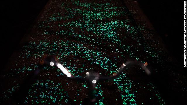 CNN's tweet photo. A gorgeous bike path inspired by Van Gogh's 'Starry Night' has opened:  http://t.co/pR0znnSCgf http://t.co/LqmGVwRFQW