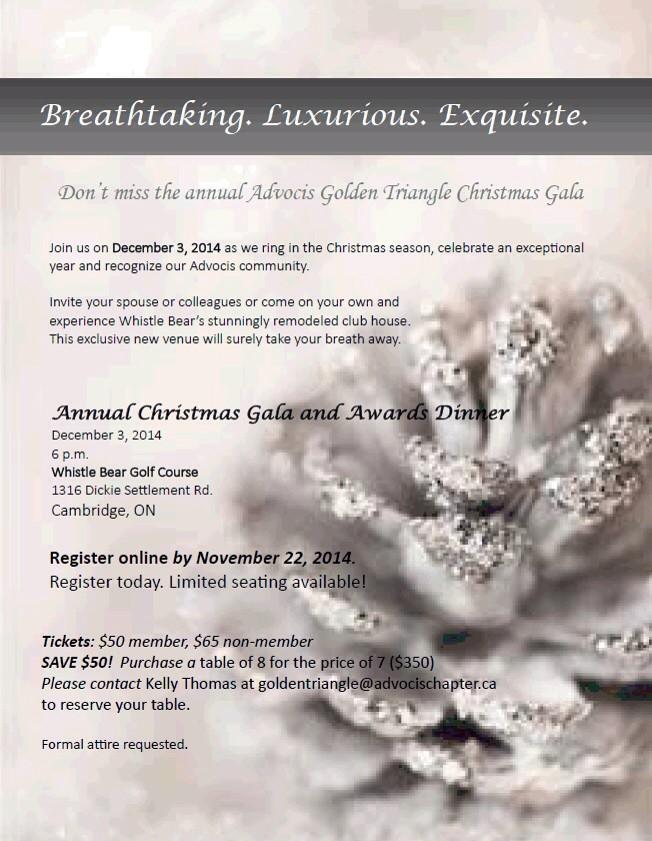 Have you registered for the Christmas Gala? Register by November 22. Hope to see you there!