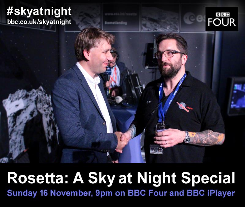 Possibly includes me too MT <a href="/BBCStargazing/">BBC The Sky at Night</a>: #Rosetta A #SkyAtNight Special 16 Nov, 9pm BBC4 &amp; iPlayer #cometlanding
