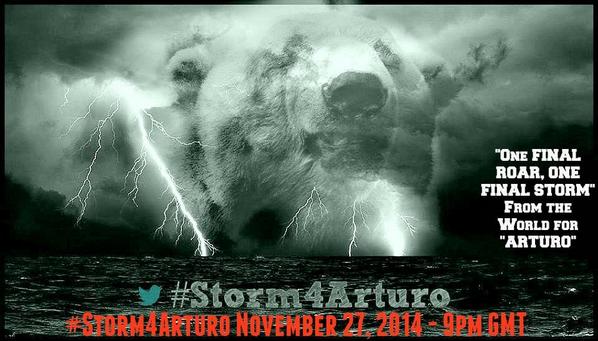 FreeArturo2's tweet image. 📣📣📣 ***TWEET STORM FOR 🐻 #ARTURO*** 📣📣📣 

📣📣📣 27 NOVEMBER 2014 9pm GMT 📣📣📣 

🐾🐻🐾 🐻🐾🐻🐾🐻🐾 

#Storm4Arturo 📣📣📣