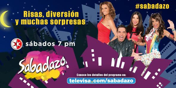 TelevisaTVmx's tweet photo. #Sabadazo promete #Risas, #Diversión y muchas #Sorpresas. Checa http://t.co/0IZxpZtJ5Y @OMARCHAPARRO @ceci_galliano http://t.co/x0F4W2u9G5