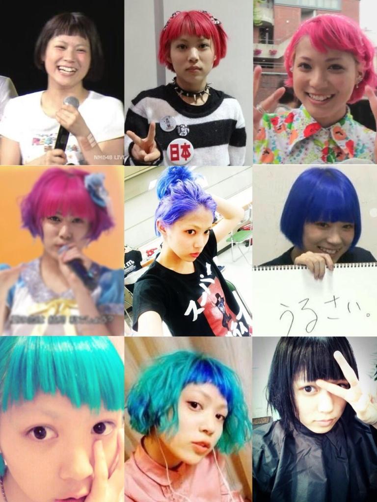 木下百花情報まとめ ミュージックドラゴンに出ていたnmb48の水色 黄緑 エメラルドグリーン の髪の子は木下百花という子です 先日 オリコン1位になったということで黒髪に戻しましたが 来年にはまた派手な髪色になるので注目大です Http T Co