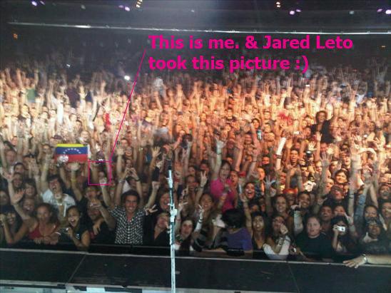 First time I saw <a href="/30SECONDSTOMARS/">THIRTY SECONDS TO MARS</a> in concert. <a href="/JaredLeto/">JARED LETO</a> took this picture!!! #MARSflashback