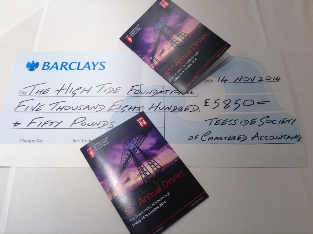 marka999's tweet photo. @ICAEW_NorSCA #Teesside - fund raising on behalf of #HighTideFoundation supported by #BarclaysBusiness http://t.co/lXwC6ELYwv