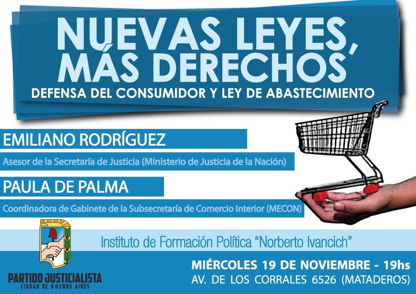 InstitutoPJ's tweet photo. Compañeros los esperamos este miércoles en Mataderos para debatir las leyes del consumidor! http://t.co/itYAehxp1j