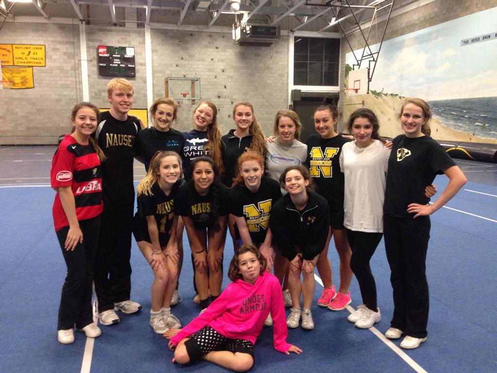 NausetCheer's tweet image. Last practice before regionals #roadtostates #nausetcoed2014
