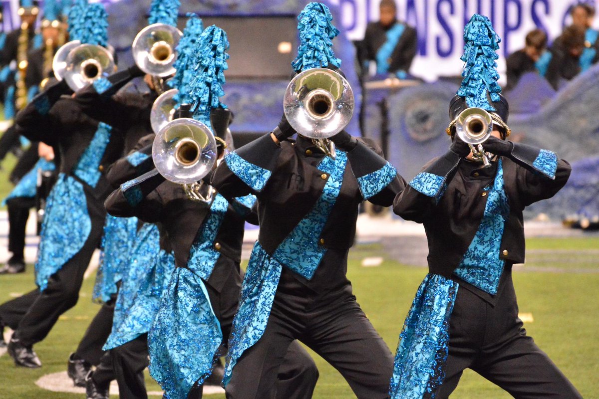 IndianaMarching's tweet photo. Marian Catholic taking the field - LOVE the blue color scheme this year! Strong start! #boa2014 #boanextlevel http://t.co/WZNzcjBA4F