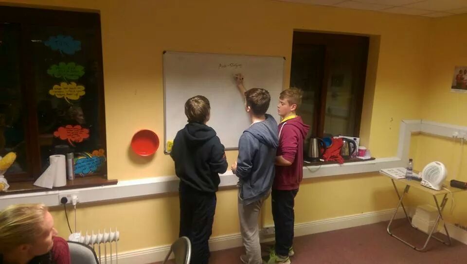 irc_youth_'s tweet photo. Galway City youth group getting creative with their submission for our anti-bullying charter! #ircy #AntiBullying http://t.co/6ueglhLovM