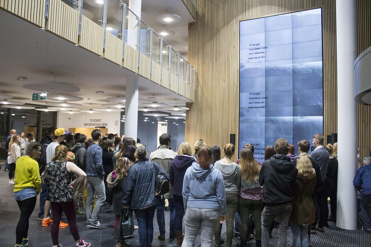 Great to see <a href="/earthfall/">Earthfall</a> &amp; <a href="/bathspadance/">Bath Spa Dance</a> students <a href="/bathspauni/">Bath Spa University</a> with #VictorExplains with #Ghosts on <a href="/MediaWallBSU/">MediaWall Bath Spa</a>