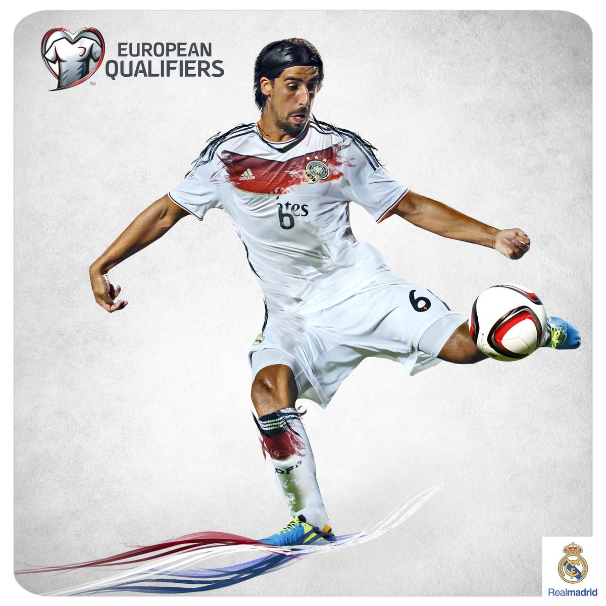 realmadrid's tweet photo. ¡En una hora juegan con sus selecciones James, Cristiano, Pepe, Benzema, Varane, Kroos y Khedira! ¡Suerte! http://t.co/qdH1f7UTuF