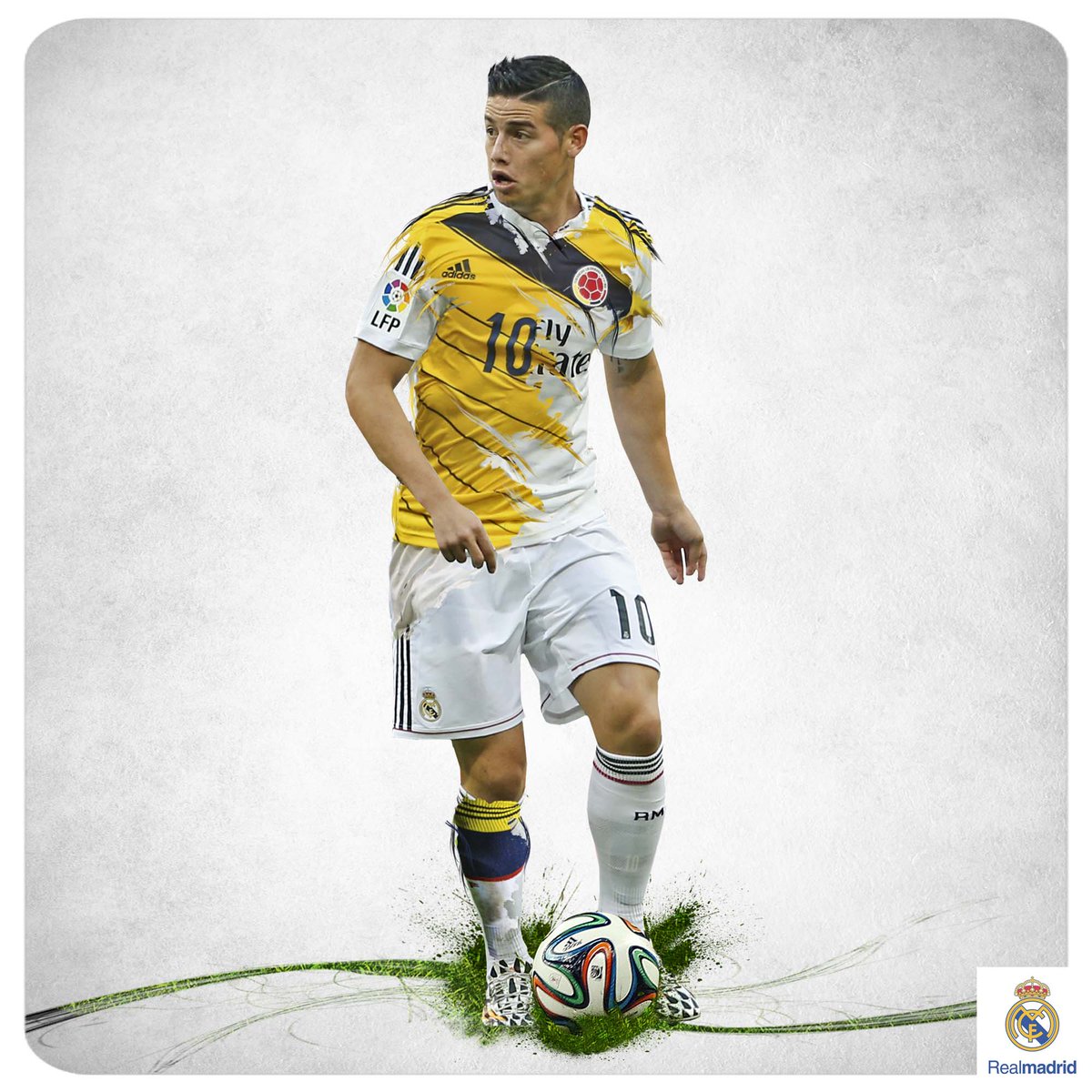 realmadrid's tweet photo. ¡En una hora juegan con sus selecciones James, Cristiano, Pepe, Benzema, Varane, Kroos y Khedira! ¡Suerte! http://t.co/qdH1f7UTuF