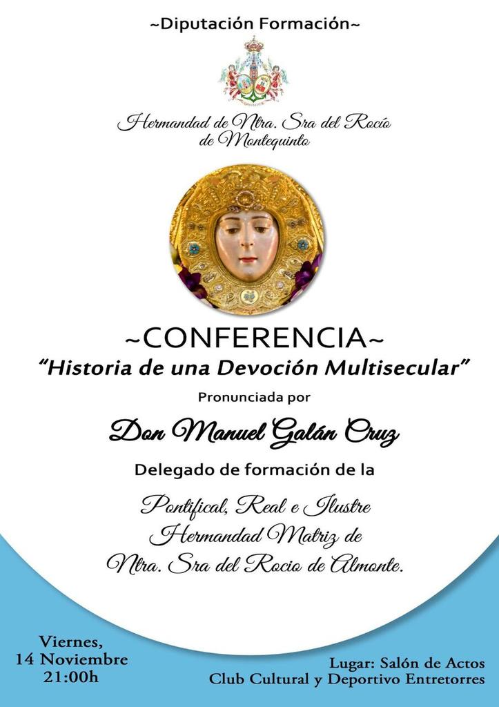 HdadMontequinto's tweet photo. En una hora os esperamos en la Conferencia de D. Manuel Galán en el salón de actos de Entretorres. Os esperamos http://t.co/lXmR0V72cl