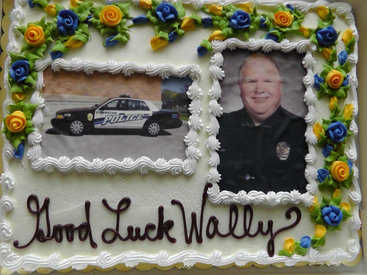 StoughtonPolice's tweet photo. Ofc. Wally Wurtzler's last day. http://t.co/GJzwjZgyad
