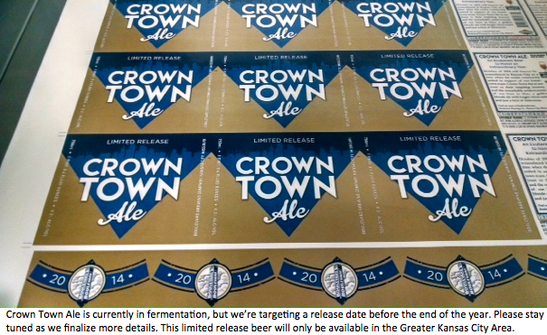 Boulevard_Beer's tweet photo. KC, you asked for a beer to toast the accomplishments of October &amp; we’re with you. Presenting Crown Town Ale: http://t.co/nc8hP4IGtp