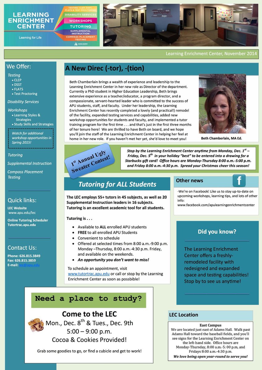 APU_LEC's tweet image. Check out our #fallnewsletter feat. all sorts of cool news (including our 1st ever #uglysweatercontest) #iheartapu
