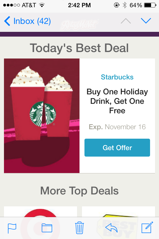 KellyHolsinger's tweet photo. My lunch coupon #lovinmycoupons http://t.co/qjMe9dLQZV
