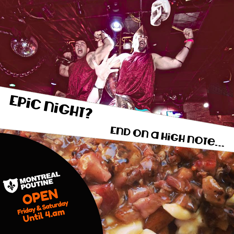 montrealpoutine's tweet photo. Soldiers, join the #PoutineAfterParty
#OpenUntil4AM #OuvertJusqua4h http://t.co/ZSrKC6Hatq