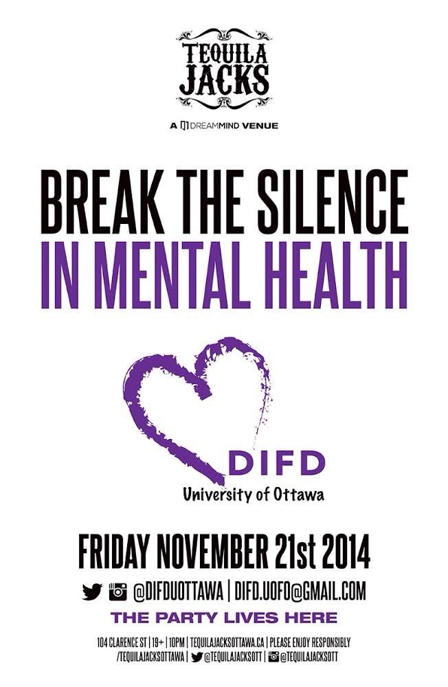 DIFDuottawa's tweet photo. Come out to TJs Friday the 21st in support of DIFD! Break the silence in youth mental health! Contact us for tickets! http://t.co/Uz8bFU6j4C