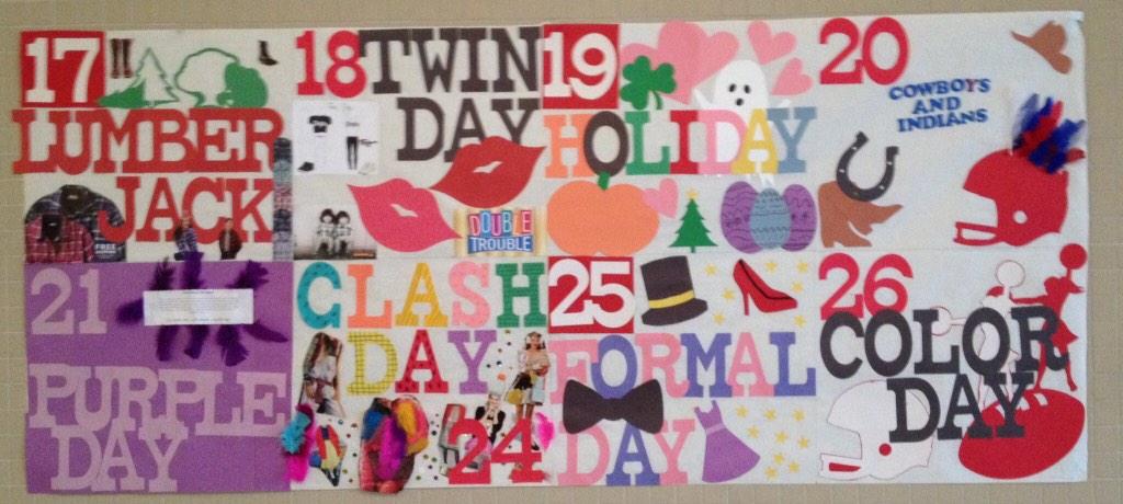 SPIRT DAYS! Make sure you dress wildly!