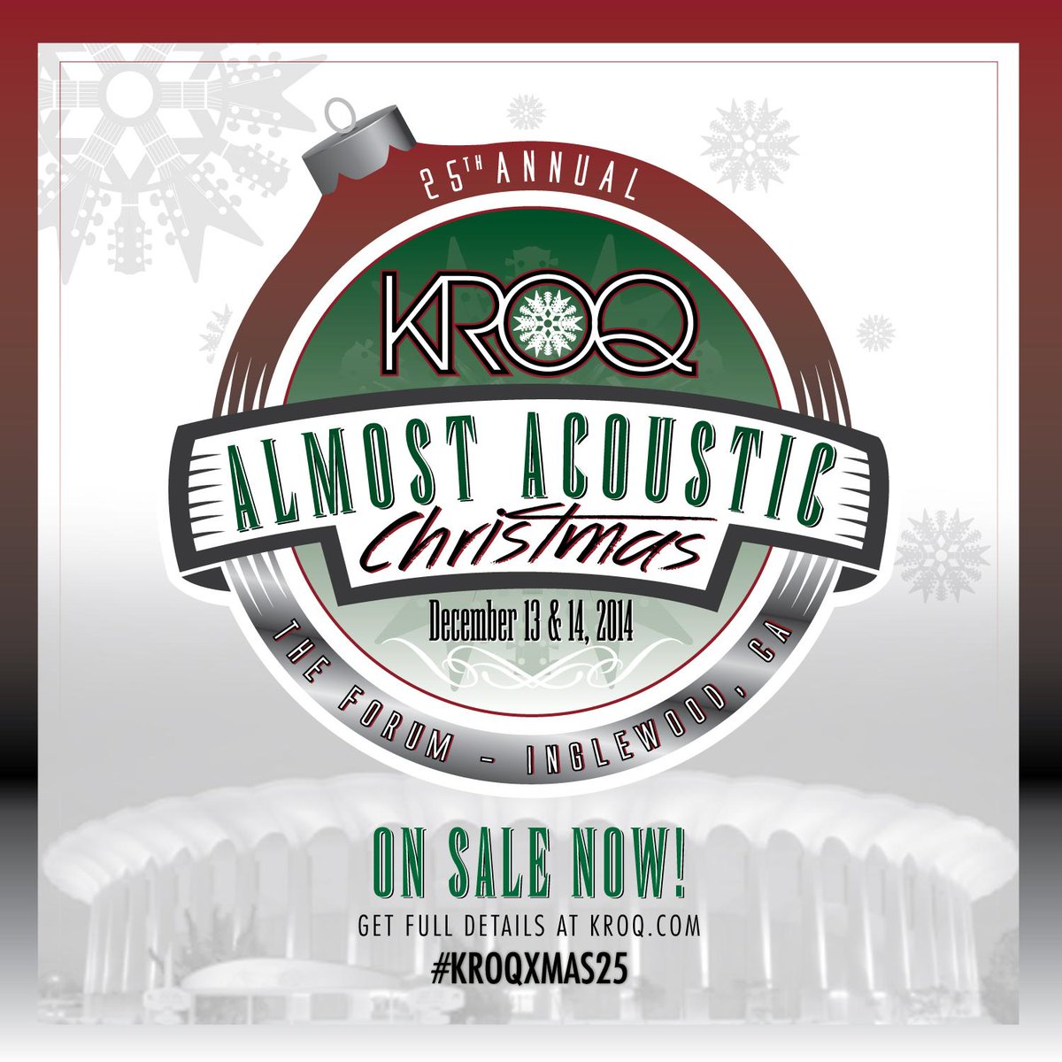 kroq's tweet photo. Tickets to the 25th Annual KROQ Almost Acoustic Christmas are on sale now! #KROQXMAS25 http://t.co/7vF6v83hgT http://t.co/Fe2SnXelCw
