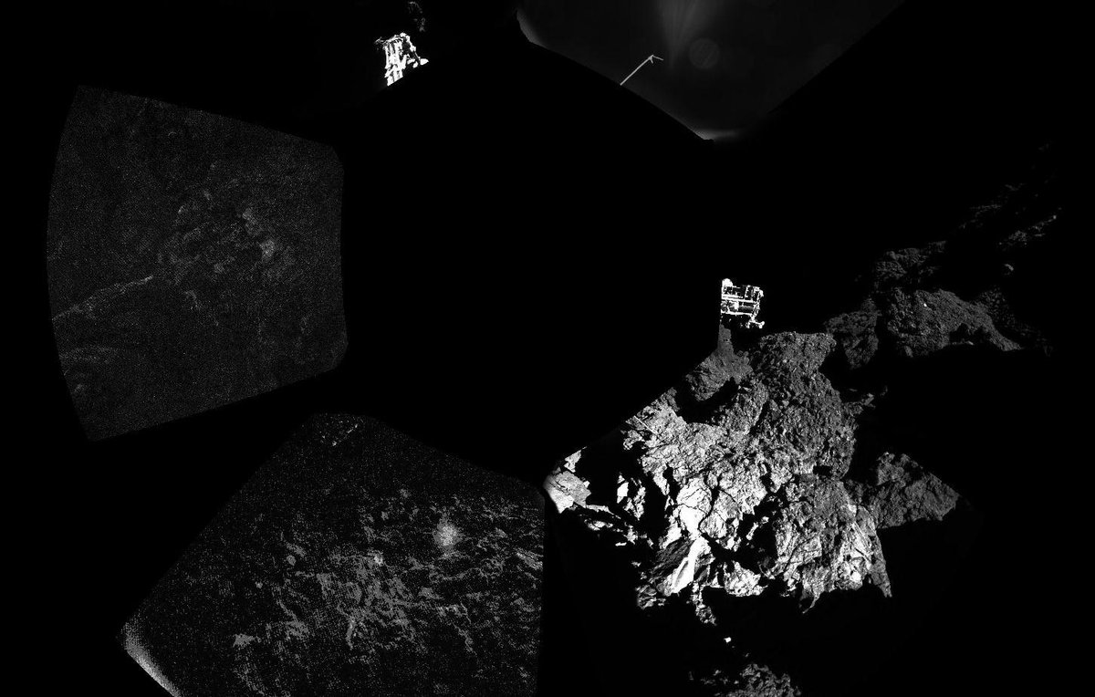 yvonnekoolhaas's tweet image. &quot;@Discovery: Photo of the Day: The first panoramic shot of Comet 67P from the @ESA lander! http://t.co/PWvFWzGHzl&quot; #solarproblems