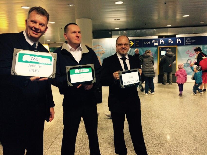 Good to be home! <a href="/Cabforce/">Cabforce</a> drivers waiting for #CabforceBerlin team <a href="/HelsinkiAirport/">Helsinki Airport</a> - #GBTAVDR14 was fantastic!