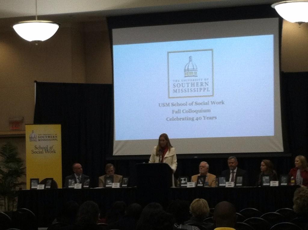 USMCoH's tweet photo. Karen Aderer speaks about her passion for the #SocialWork profession. #USM40 http://t.co/5dc3XlYvIW
