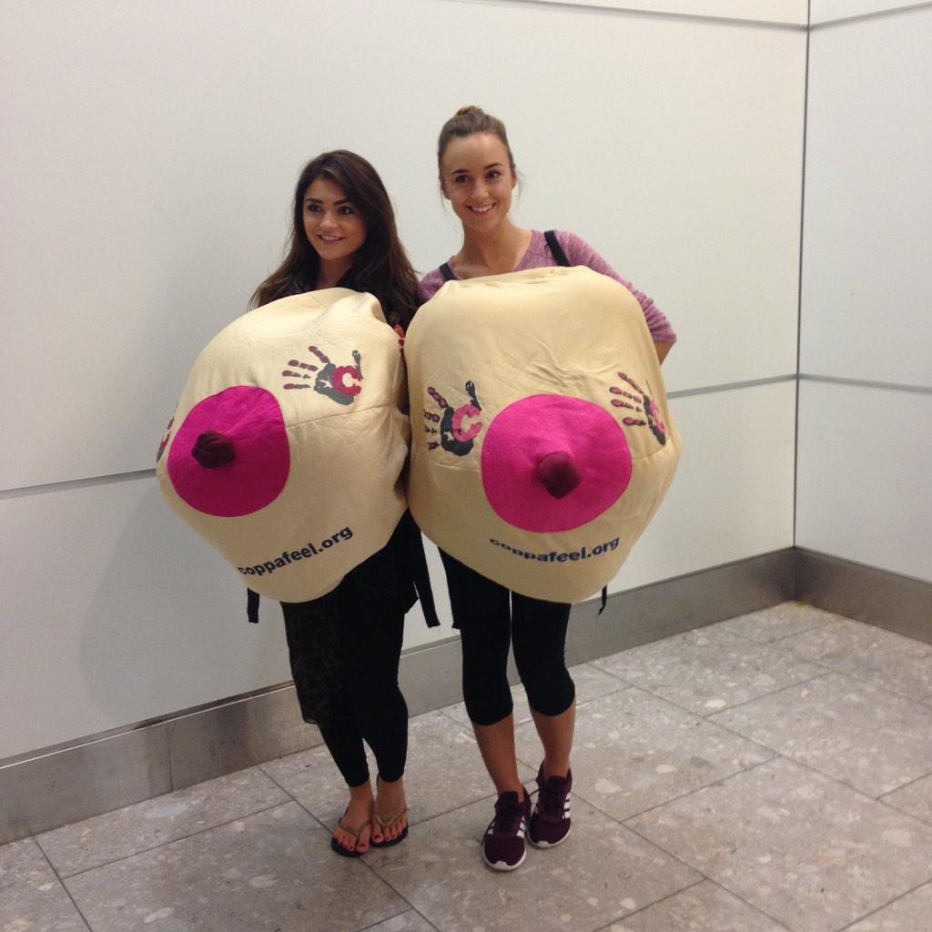 Page3's tweet image. And @missireynolds and @rosieofthejones have already got their boobs out #cyclechallenge #CheckEmTuesday