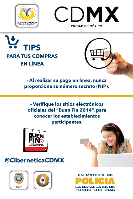 #TipsSSPDF Si vas a realizar compras en línea, hazlo desde un equipo personal #BuenFinCDMX @CiberneticaCDMX