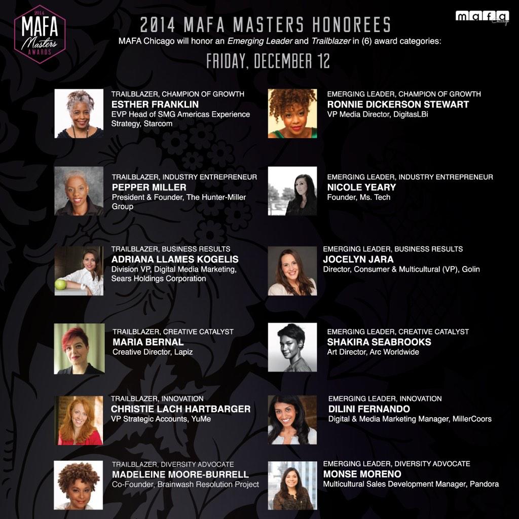 mafachicago's tweet photo. And The Honorees Are... #MAFAMasters14 http://t.co/2YqQSRbuWr