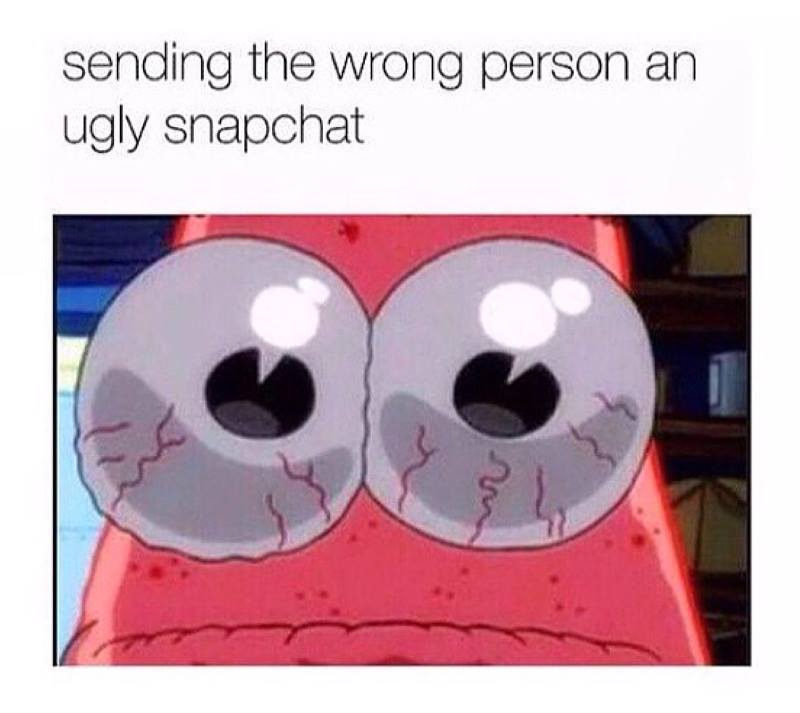 ComedyPosts's tweet photo. Sending the wrong person an ugly snapchat http://t.co/4kNJSWKOuJ